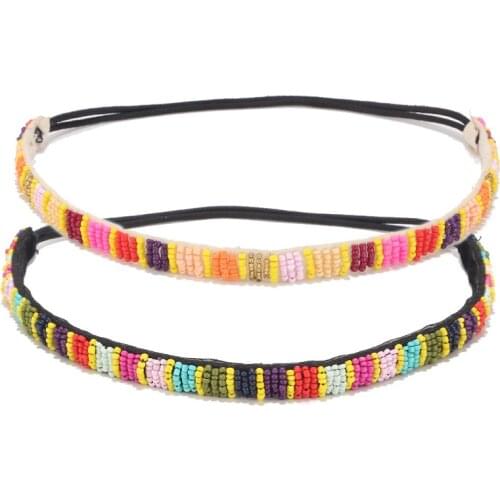 Newest Rainbow Tube Beads Hair Bands Elegant Headband Charm Party Hair Accessories Ornaments Hair Hoop For Women Girl Party Gift