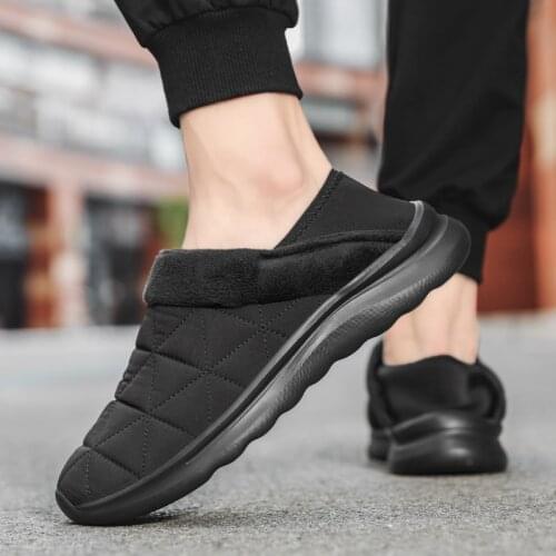 Winter Plush Shoes Indoor Walking Shoes Men Women Unisex Size 37-46 Waterproof Snow Cotton Slippers Warm Soft Rubber Platform