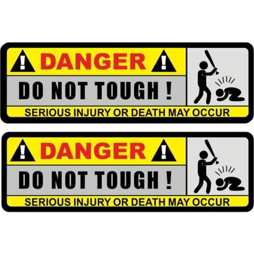 2Pcs/Set PVC Funny Word Self Adhesive Auto Vehicles Cars Stickers Decals Decorations Trunk DO NOT TOUCH Sticker