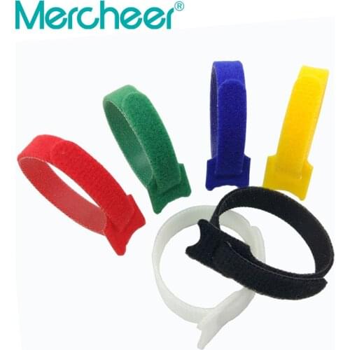 200pcs 12*200mm Reusable with Eyelet Holes back cable tie nylon hook loop