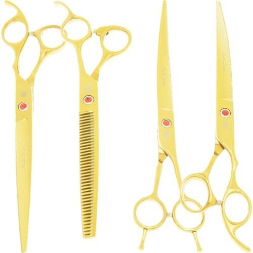 8.0" Steel Purple Dragon Pets Grooming Shears Straight Scissors Thinning Clipper Curved Tesoura Professional Dog Scissors B0050B