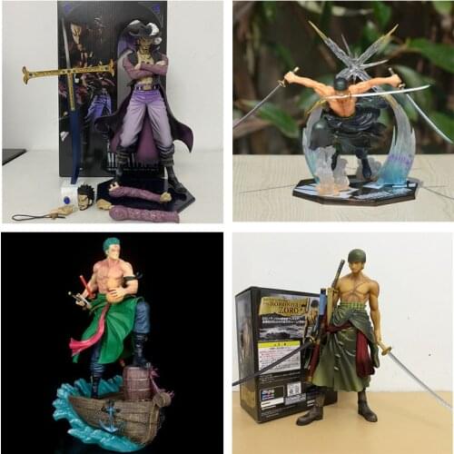 One Piece Anime Roronoa Zoro Figure GK New World Classic Battle Figure Hand Can Changed Joints Movable Toys Gift