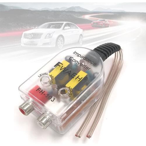 Car Audio Speaker To RCA Level Adaptor High To Low Sockets Auto Line Out Audio Comverter Sound Subwoofer Amplifier Adjustable