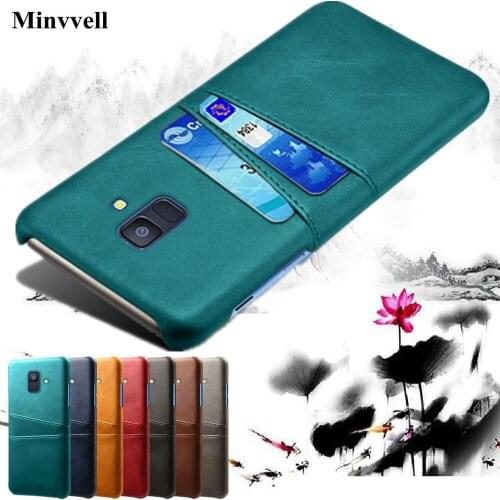 Case For Samsung Galaxy A6 A8 Plus A7 A9 2018 A750 A9S Prime Card Slot PU Leather+PC Cases For Samsung J3 J7 J8 2018 J4 J6 Plus
