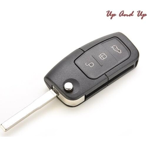 Black Cambered Flip Keyless Entry Remote Key Shell Case Replacement for Car Focus Fiesta Mondeo Case Replace Wholesale