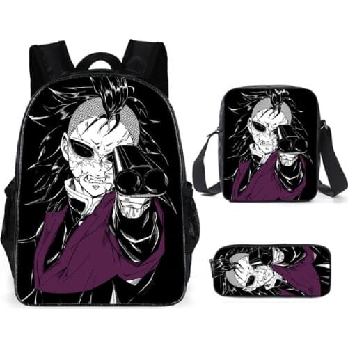 Kids School Bag Backpack Anime Demon Slayer Kimetsu no Yaiba Printed School Bag Customized Backpack Student Mochilas 3pcs/set