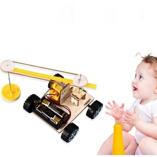 Experimental Car Toy DIY Multifunction Wood Science Learning Sweeping Robot Kit Car Model Kids Educational Toys for Children