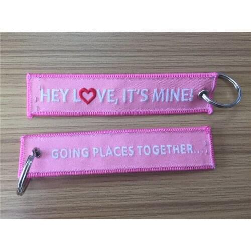 Hey Love its mine! Going To Places Together Avaition Loving Embroidery Keychain Key Chain