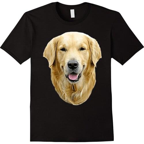 Golden Retriever Dog Portrait Detail Animal Novelty T-Shirt Harajuku Short Sleeve Shirt Fashion Base Shirt