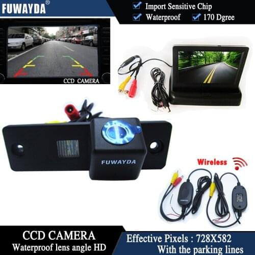 FUWAYDA Wireless Color CCD Chip Car Rear View Camera for Toyota 4Runner/Land Cruiser Prado 2010+4.3Inch foldable LCD TFT Monitor