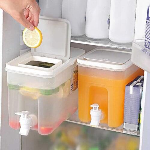4L/3.5L Refrigerator Cold Ice Kettle With Faucet Water Juice Lemonade Fruit Tea Bottle Refrigerator Cool Drinks Bucket Container