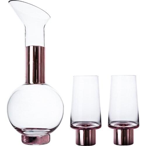 Exquisite 400-1500ml Creative Spherical Abstract Swan Decanter Whiskey Vodka Wine Set Gradient Color Hip Flask Cup