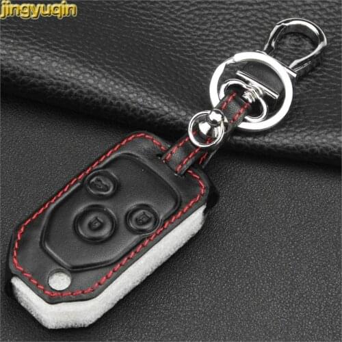 Jingyuqin 3 Buttons Folding Flip Car key Leather Case Cover for Honda Accord fit Odyssey Civic Key Case Cover Styling