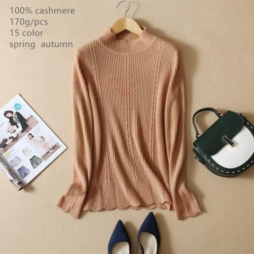 Naizaiga 100% cashmere Pullover sweater half-high collar cashmere slim twist long-sleeve sweater , DLRP18