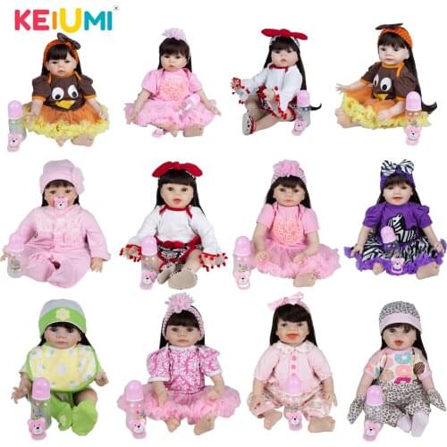KEIUMI Long Hair 22 Inch Clearance Doll Soft Silicone Vinyl Beautiful Reborn Baby Doll For Boy Kids Christmas Gift