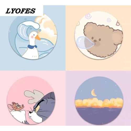 Kawaii Round Celestial Mouse Pad Soft Mat For Game Computer Cap Desk Mat Pads Non-Slip Rubbe PC Waterproof Office MousePad 22cm