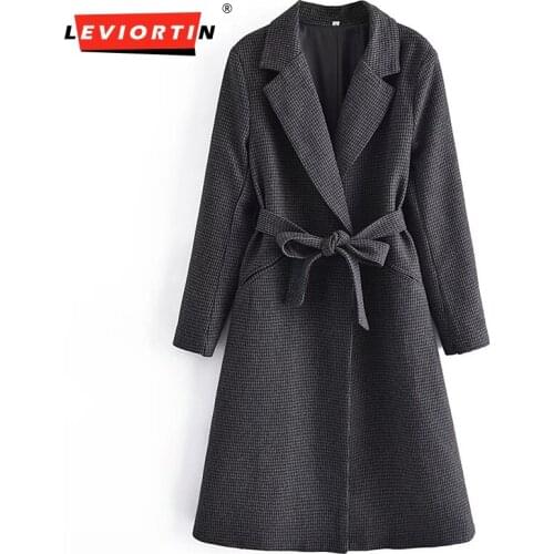Женские пальто с поясом Leviortin China At AliExpress
