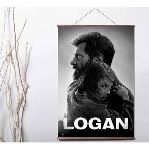 Lot style Choose Logan Movie Art Canvas print poster decoration painting with solid wood hanging scroll