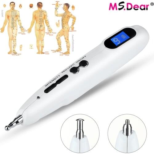 Massage Pen Electric Meridians Laser Therapy Meridian Energy Pen Relief Pain Tools Body Massage Tool Health Care USB Charging