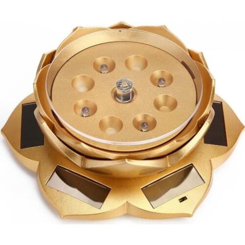 Fashion Lotus Flower Solar Display Watch Mobile Phone Display Turntable Stand Holder Desk Table Home Bedroom Decoration Lighting
