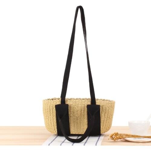 Fashion Womens Straw Hand-woven Messenger Bags Bohemian Shoulder Bag 2021 Summer Tassel Moon Shape Seaside Resort Women Tote Bag