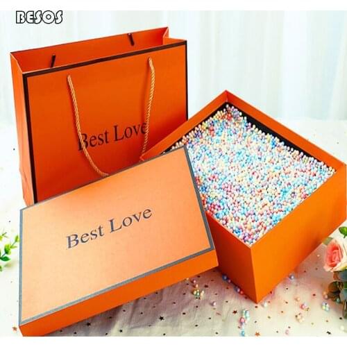 Fashion Large Orange Gift Box Party Holiday New Year Christmas Candy Shoes Scarf Perfume Packaging Rectangle Cardboard Gift Box