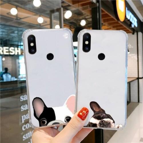 Pug Dog French Bulldog cute Phone Case Transparent for xiaomi Redmi note k 7 6 40 9 6 5 10 11 A T se pro lite ultra