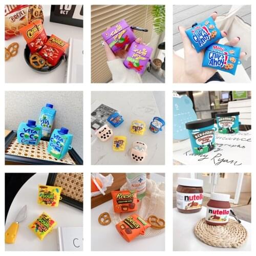 Luxury French fries bag Wireless Bluetooth Headphones Protective Cover For AirPods Pro Case For Air Pods 2 Case With Metal Hook