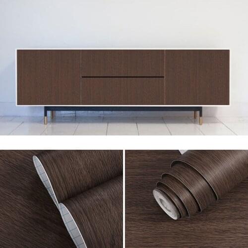 1M Wood Grain Self Adhesive Wallpaper Waterproof Wall Sticker Living Room Furniture Counter-Top Decor Paper Length can customize