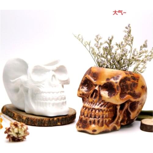 Silicone Mold 3d Vase Molds Cement Flower Pots Skull Round Flowerpot Multi-meat Flower Planter Mold Moulds Silicone Rubber PRZY