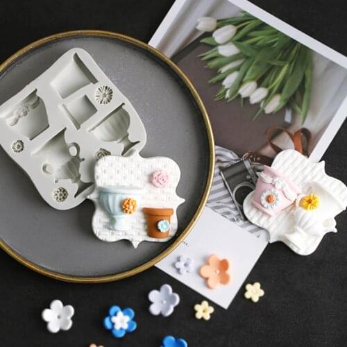 Daisy & Flower Pot & Vase Silicone Mold Fondant Mould Cake Decorating Tool Chocolate, Gumpastes Mold, Sugarcraft,Kitchen Gadgets