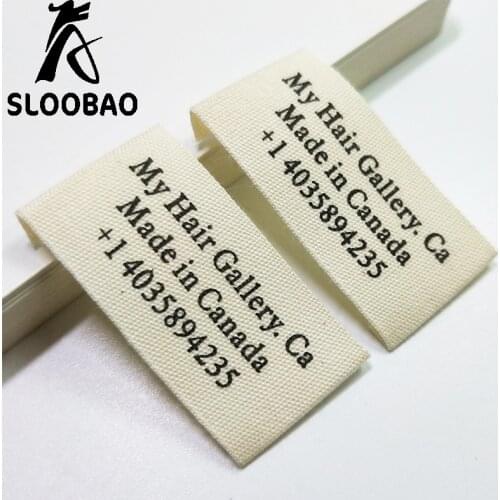 Sloobao 1000pcs Beige Cotton Woven Labels For Sewing Accessories Label Cartoon Animal Shoes Bags Washable Garment Fabric Tags