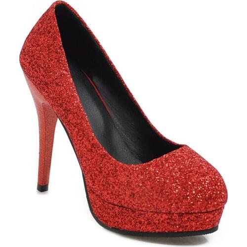 Wedding shoe 19 years of age season new fashion with ultra fine with sequins waterproof table 32-43 yards single woman shoes