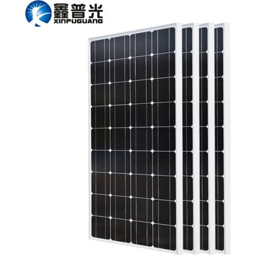 XINPUGUANG 2PCS 3PCS 4PCS Solar panel 100W 18V Glass solar Panels 200W 300W 400W panneau flexible bsolaire Monocrystalline board