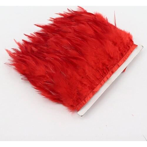 1Meters Natural Crafts Pheasant Feather Trims Sewing Clothing DIY Red Feather Needlework Fringe Party Wedding Decoration 8-10cm