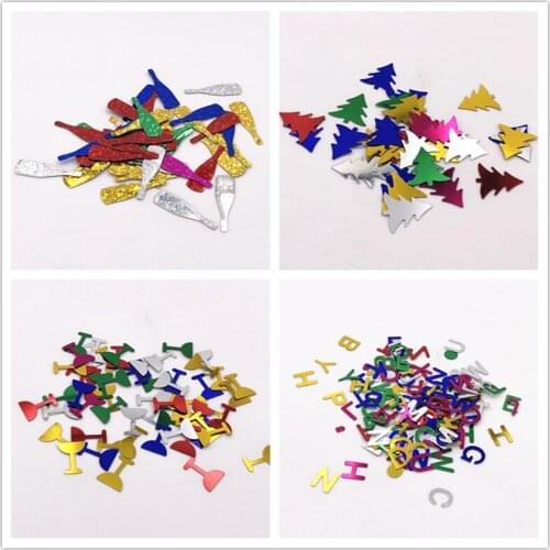 10g Christmas Trees Crown Wine Glass Letter Sequins DIY Christmas Decoration Paillettes Women Garments Sewing Craft Lentejuelas