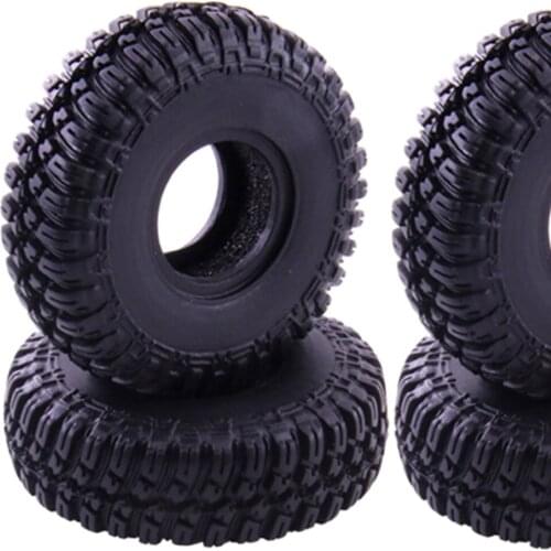 4pcs RC Rubber Wheel Tires for Axial SCX24 90081 1/24 Model On/Off Road Trucks Spare Parts