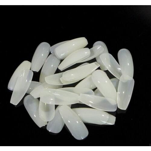 500pcs X 0-9 Coffin Acrylic Nails 500PCS Coffin Nails Half Cover Ballerina Nail Tips False Artificial Acrylic Nails (Half-Clear)