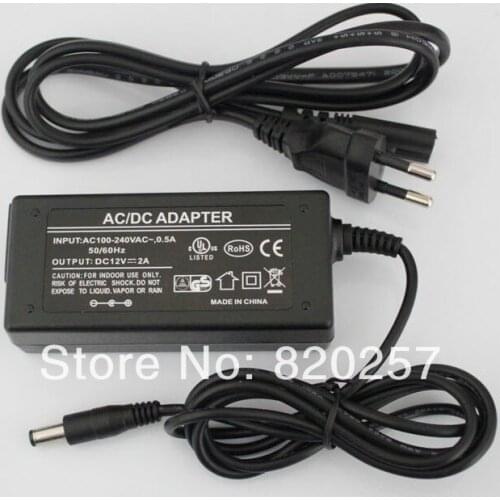 Free Shipping 3pcs/lot DC12V 2A 24W AC100-240V input led Adapter power supply with plug cable