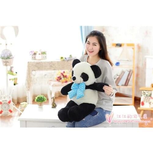 Large 80cm panda ,bowtie panda plush toy throw pillow birthday gift h885