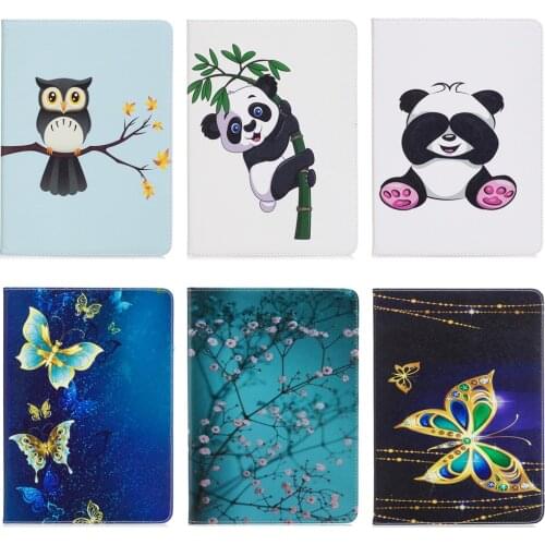 Panda Print PU Leather Case Cover for Apple iPad air 2 1 iPad 2 3 4 5 6 Cases Tablet Smart Stand Cover For iPad mini 4 3 2 1
