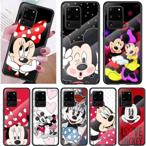 Tempered Glass Cover Disney Cartoon Mickey Minne For Samsung Note 20 Ultra Note 10 Lite Plus 5G Note 8 Note 9 Phone Case