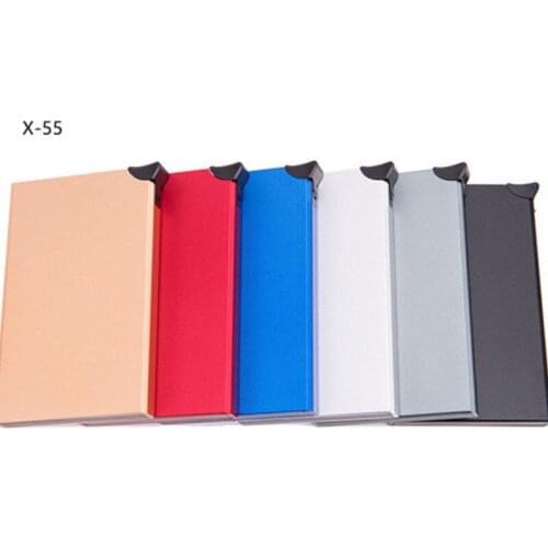 Unisex Anti-theft Card Holder Thin ID Card Case Automatic Solid Metal Bank Card Wallet Business Storage Organizer