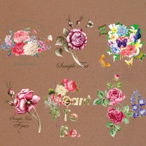 Flower butterfly Heat Transfer Offset Heat Transfer Pattern DIY Handicraft Clothes Patch patches iron on patch