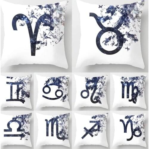 Decorative Constellations Letter Pillow Covers Mandala 45x45cm Square Cushion Cover Polyester Home Pillow Case for Sofa Conjines