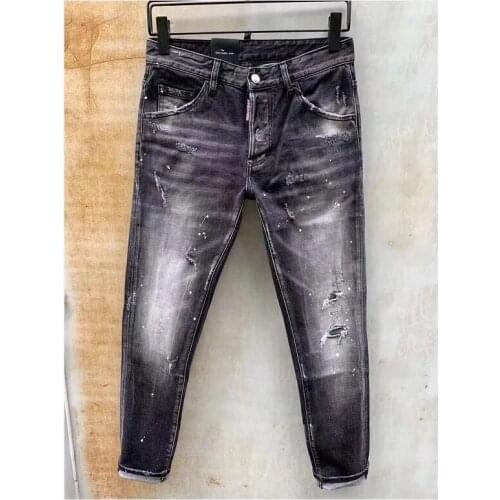 DSQUARED2 New Style Ripped Mens/Women Jeans Fashion Self-Cultivation Stitching Three-Dimensional Micro-Elastic Patch Pants T136