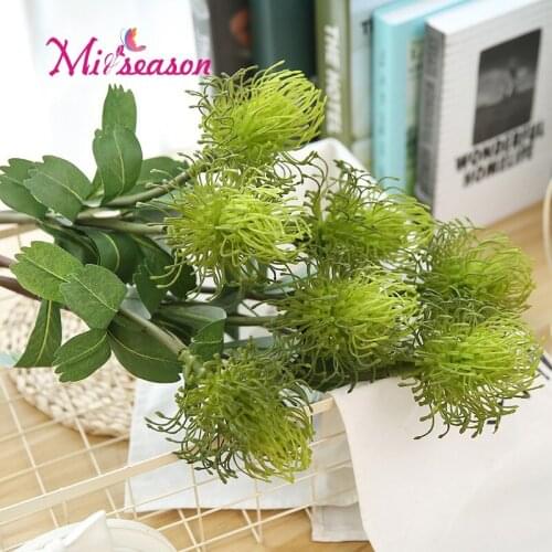 European 70cm Artificial jellyfish grass plastic Pin cushion flower simulation Silk Flowers For Home table photography props 1pc