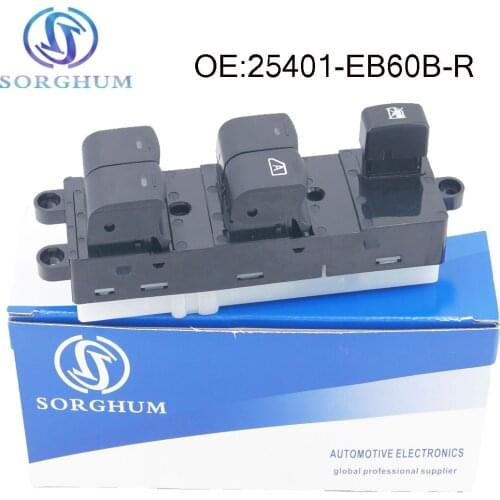 Front Door Power Window Master Switch Right Drive 15+3 Pins For Nissan Navara Pathfinder 25401-EB60B-R 25401EB60B