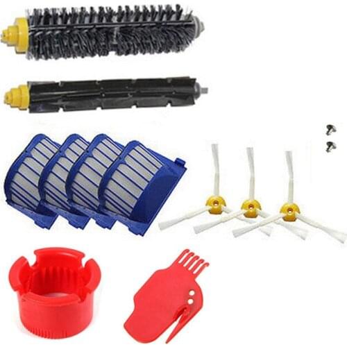 3x Robot Filter 3x Side Brush 2 Srew Beater Brush Kit for irobot Roomba 600 Series 595 620 630 650 660 robot Vacuum Cleaner Part