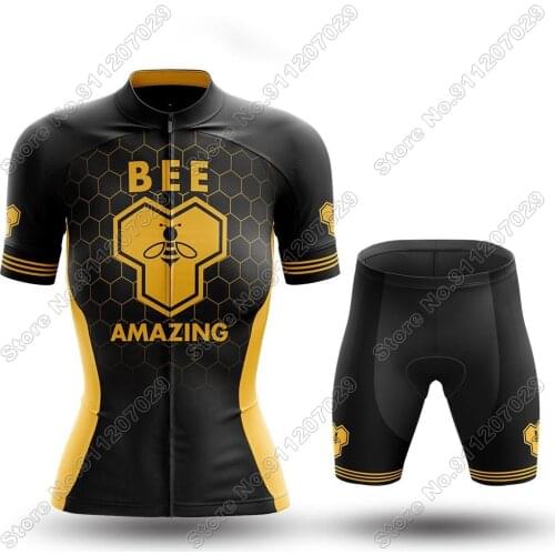 Suit Bee Amazing - Women - Cycling Clothing Summer Road Bike Cycling Jersey Set Mountain Bicycle Shirt Bib Shorts MTB Maillot